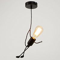 Светильник подвесной (Люстра) Человечек 220В E27 Черный картинка 